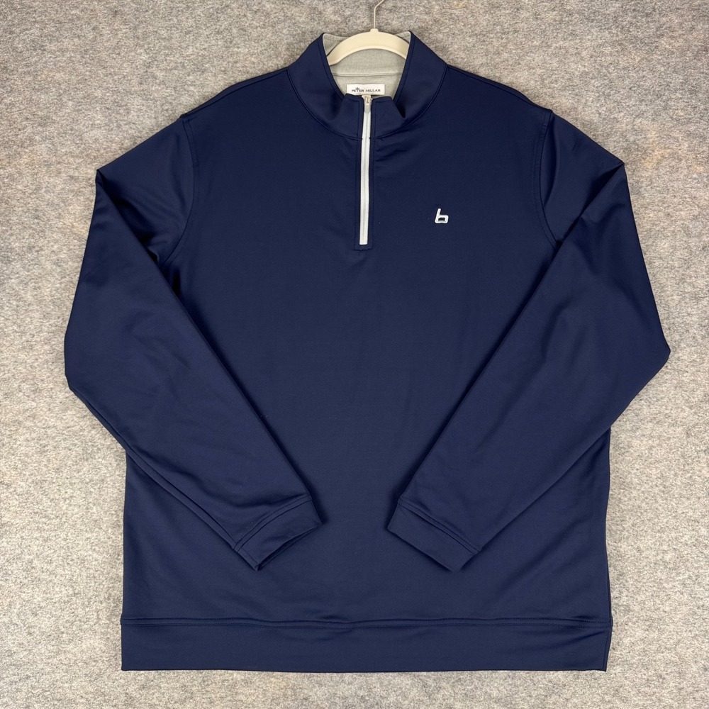 Peter Millar Perth Performance 1/4 Zip Pullover Blue Mens XL